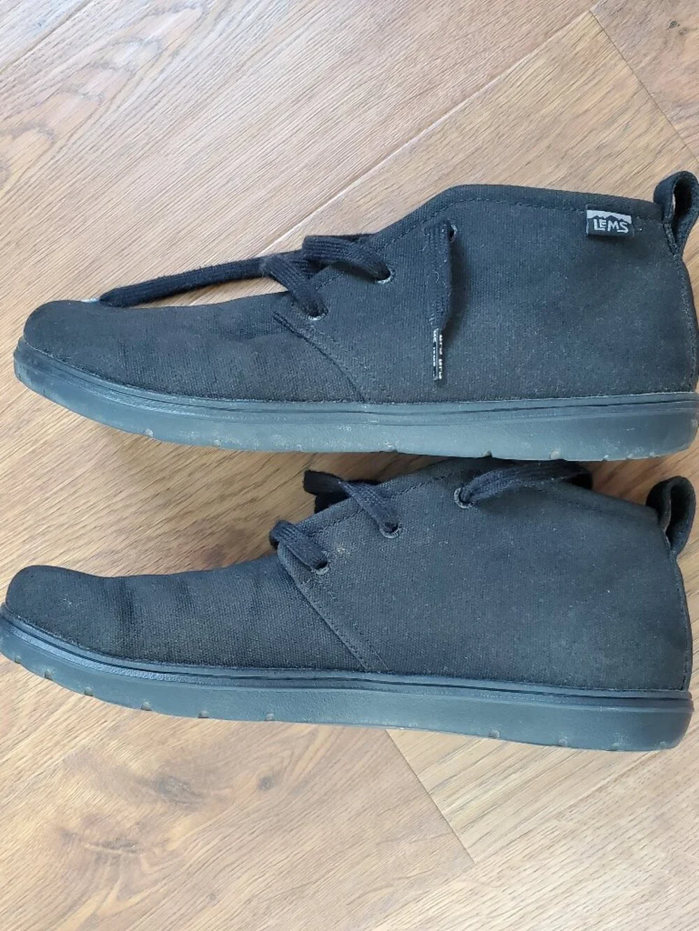Lems Chukka Mens 12 Black Canvas Vegan, Waterproofed